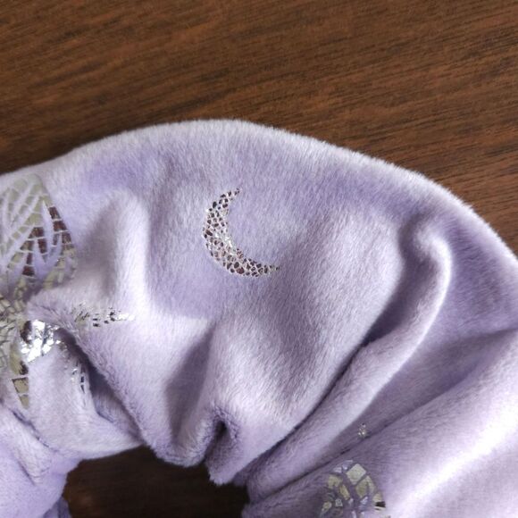 Handmade Oversized Scrunchie Lavender Fleece Moth Stars and Moon Soft Velvet Big - Picture 3 of 7